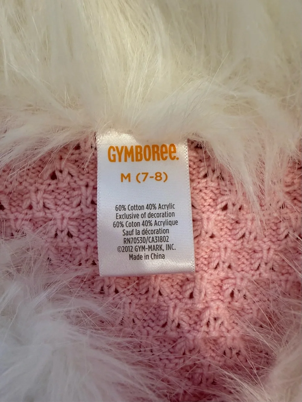 Gymboree crochet sweater w/ faux fur collared neckline